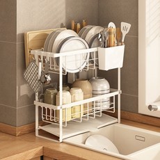 라라밤 자동 물빠짐 초슬림 미니 식기건조대, 화이트