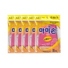 마미손 오른손하나 고무장갑, 핑크, 소(S), 5개