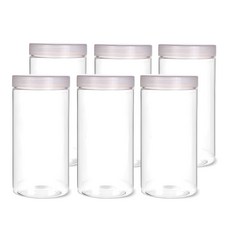 미르 팜스원형 밀폐용기 화이트, 6개, 1000ml