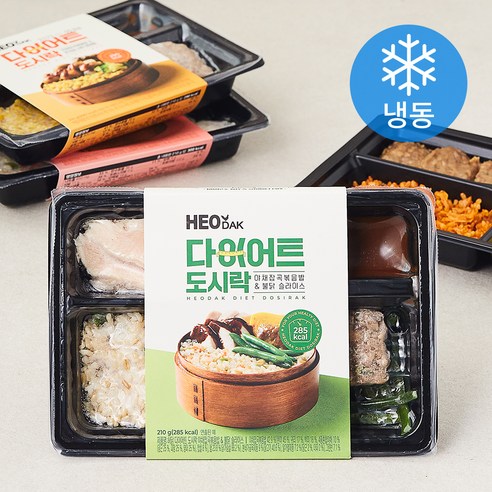 허닭 다이어트 도시락 210g x 4종 세트 (냉동), 1세트