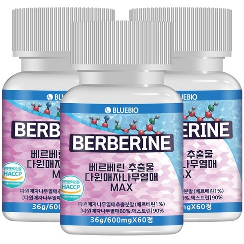 베르베린 추출물 다윈매자나무열매 MAX 600mg 60정, 60정, 3개