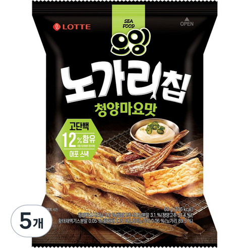 오잉 노가리칩 청양마요맛, 60g, 5개