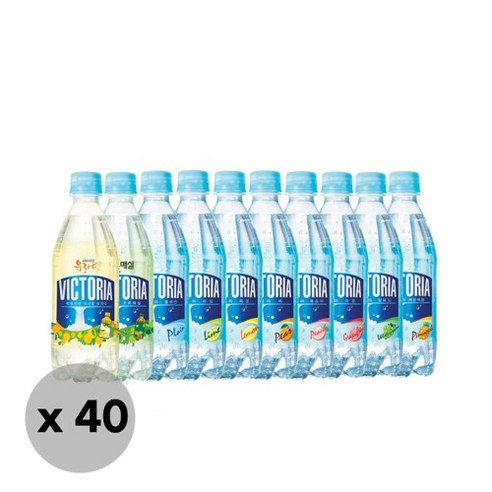 웅진식품 [웅진식품] 빅토리아 탄산수/탄산음료 500ml x 40페트 골라담기(플레인.레몬 등 10종 중 택2), 청포도20+파인애플...