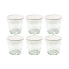 WECK 기본형 유리 저장병 590ml No.742 세트, 6세트, 유리몸체 6개 + PE 뚜껑 밀크 6개