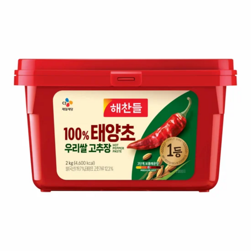 해찬들 100% 우리쌀 태양초 고추장, 2kg, 1개