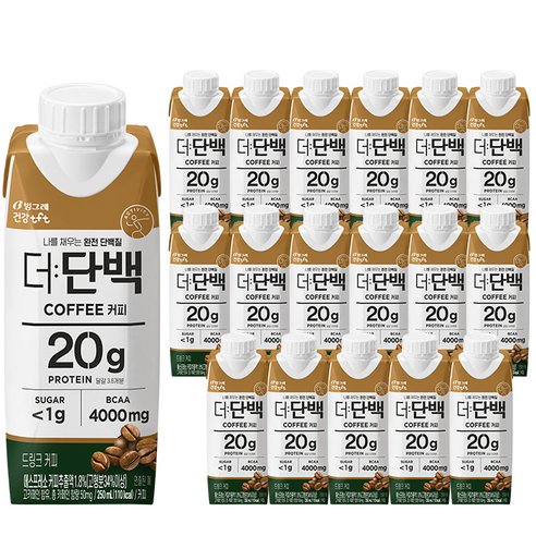 빙그레 더단백 드링크 커피 18p, 250ml, 18개