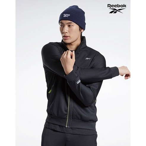 리복 Reebok남여공용 블랙 DMX 폴리 트레이닝 자켓