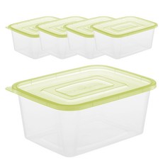 쿡앤락 밀폐용기 반듯사각 1.2 뚜껑 연그린, 단품, 5개