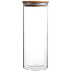 인블룸 원목뚜껑 원형 내열 유리병, 1.5L, 1개