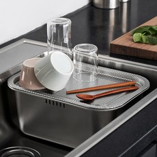 키친아트 스텐 사각 설거지통 10L + 타공 트레이 세트, 1개