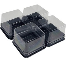 사각 화과자 케이스 뚜껑 50p + 밑판 50p, 블랙, 1세트